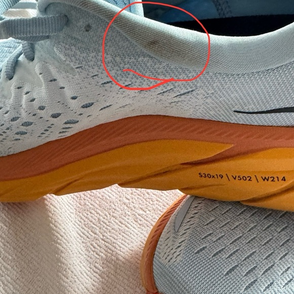 Hoka Clifton 8 Sky Blue with Orange Trim - Picture 5 of 5